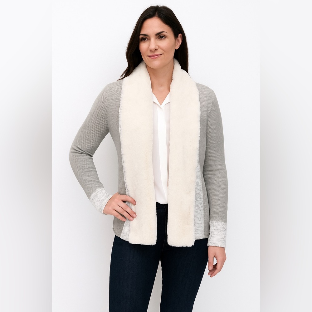 Anthropology sweater cardigan gray white shawl XS